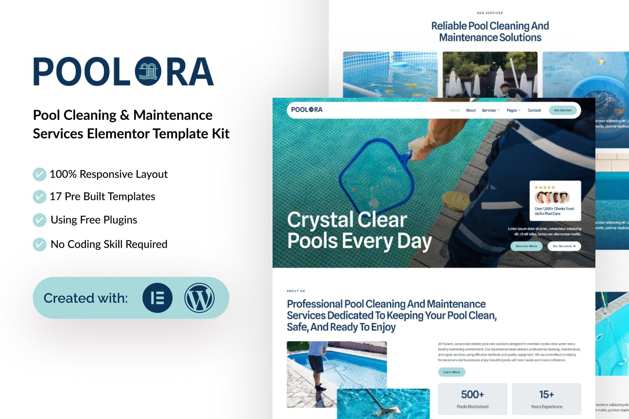 Poolora – Pool Cleaning & Maintenance Services Elementor Template Kit