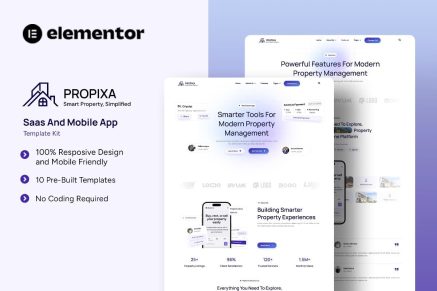 Propixa - Saas & Mobile App Elementor Template Kit