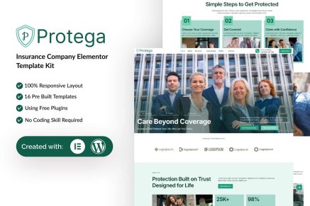 Protega – Insurance Company Elementor Template Kit