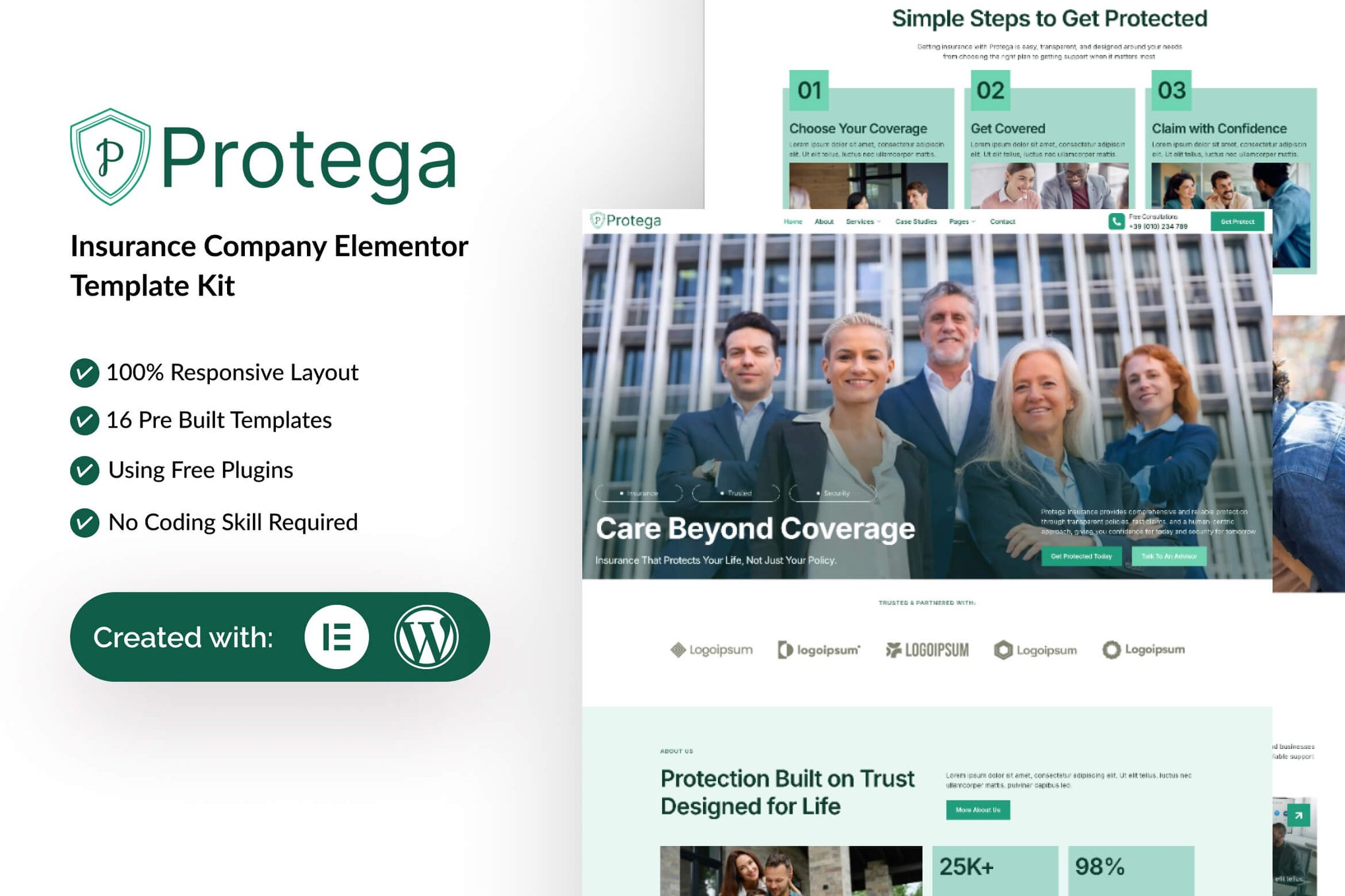 Protega - Insurance Company Elementor Template Kit