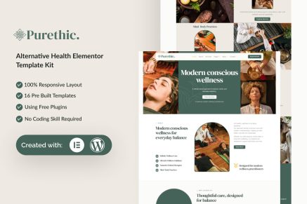 Purethic – Alternative Health Elementor Template Kit