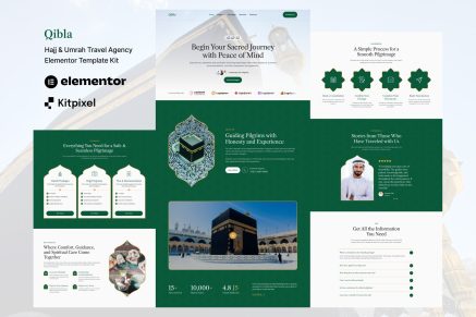 Qibla - Hajj & Umrah Travel Agency Elementor Template Kit