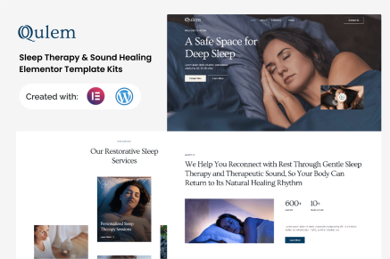 Qulem – Sleep Therapy & Sound Healing Elementor Template Kits