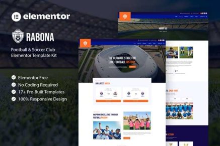 Rabona – Football & Soccer Club Elementor Template Kit