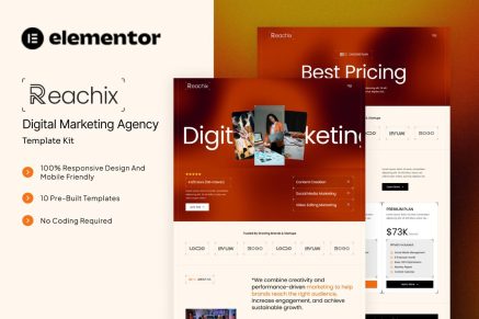 Reachix - Digital Marketing Agency Elementor Template Kit