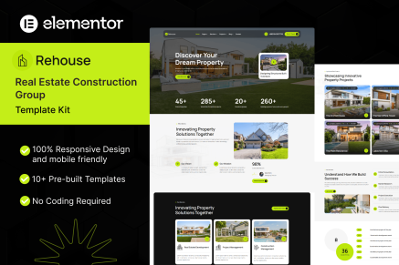 Rehouse – Real Estate & Construction Group Elementor Template Kit