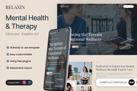 Relaxin – Mental Health & Therapy Elementor Template Kit