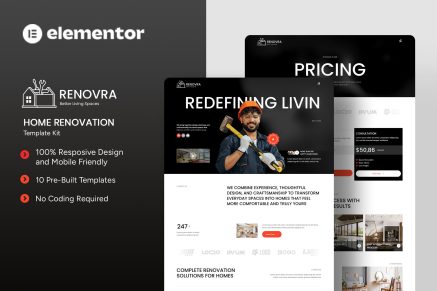Renovra - Home Renovation Elementor Template Kit