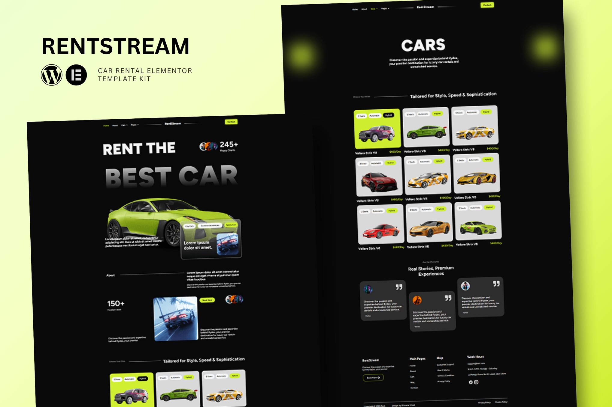 RentStream - Car Rental Elementor Template Kit