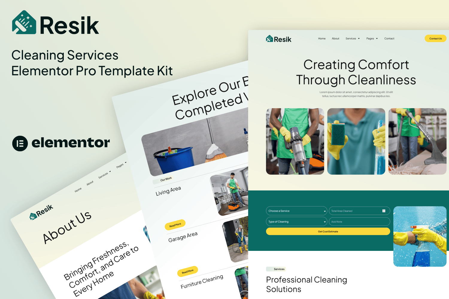 Resik - Cleaning Services Elementor Pro Template Kit