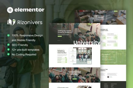 Rizonivers – University & School Elementor Template Kit