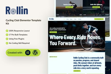 Rollin – Cycling Club Elementor Template Kit