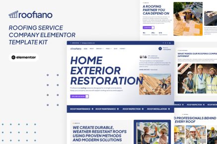 Roofiano – Roofing Service Company Elementor Template Kit