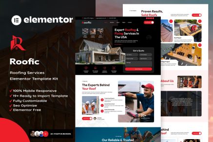 Roofic – Roofing Services Elementor Template Kit