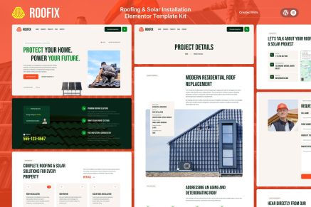 Roofix – Roofing & Solar Installation Elementor Template Kit