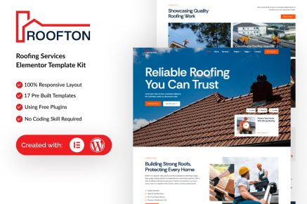 Roofton – Roofing Services Elementor Template Kit