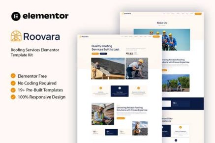 Roovara – Roofing Services Elementor Template Kit