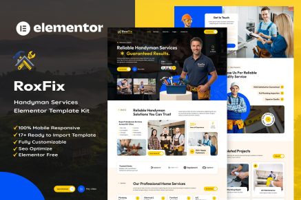 RoxFix – Handyman Services Elementor Template Kit