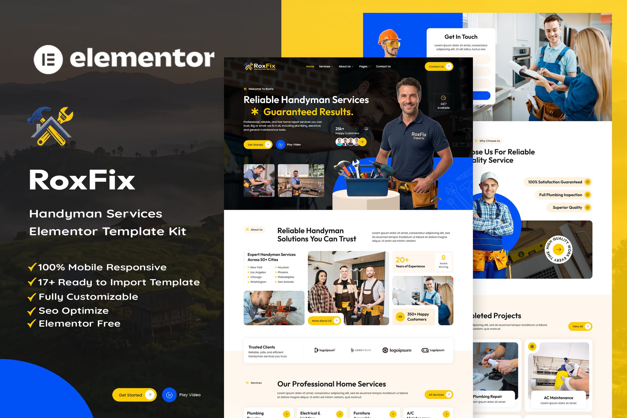 RoxFix – Handyman Services Elementor Template Kit