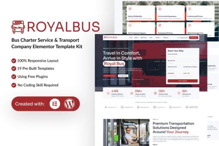 RoyalBus – Bus Charter Service & Transport Company Elementor Template Kit