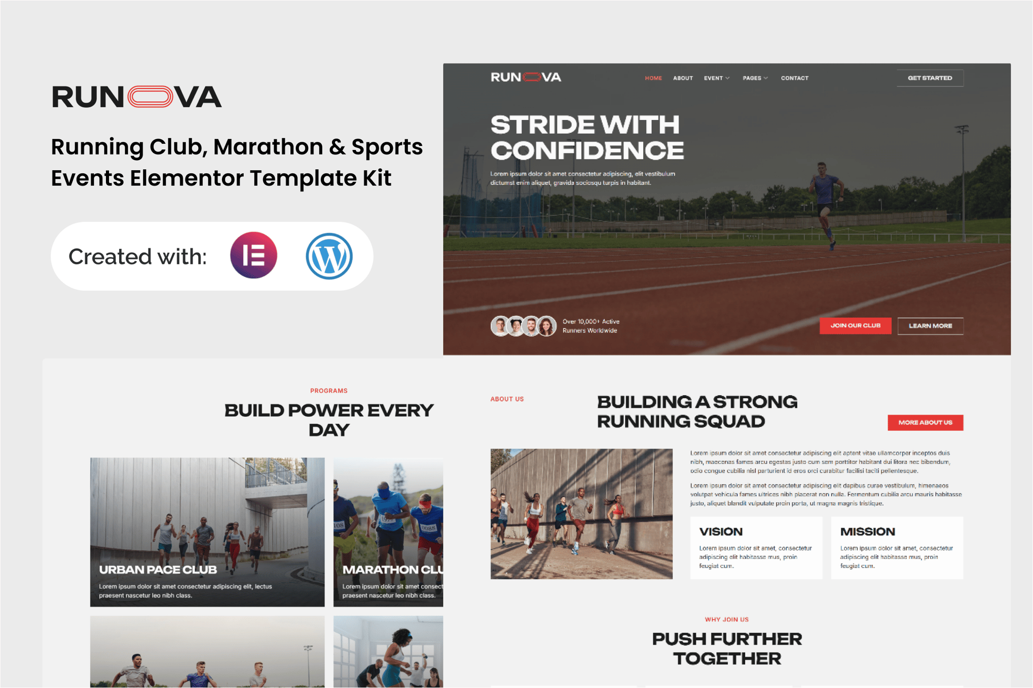 Runova - Marathon & Sports Events Running Club Elementor Template Kit