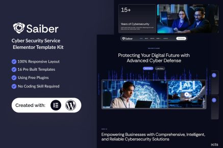 Saiber – Cyber Security Service Elementor Template Kit