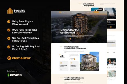 Seraphic – Real Estate & Construction Group Elementor Template Kit