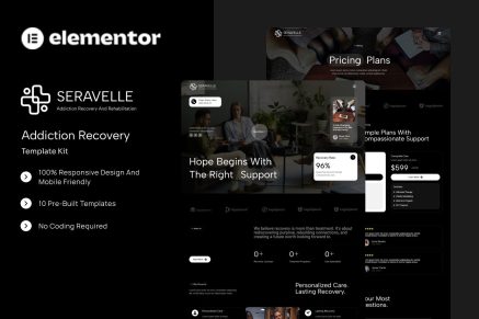 Seravelle - Addiction Recovery Elementor Template Kit