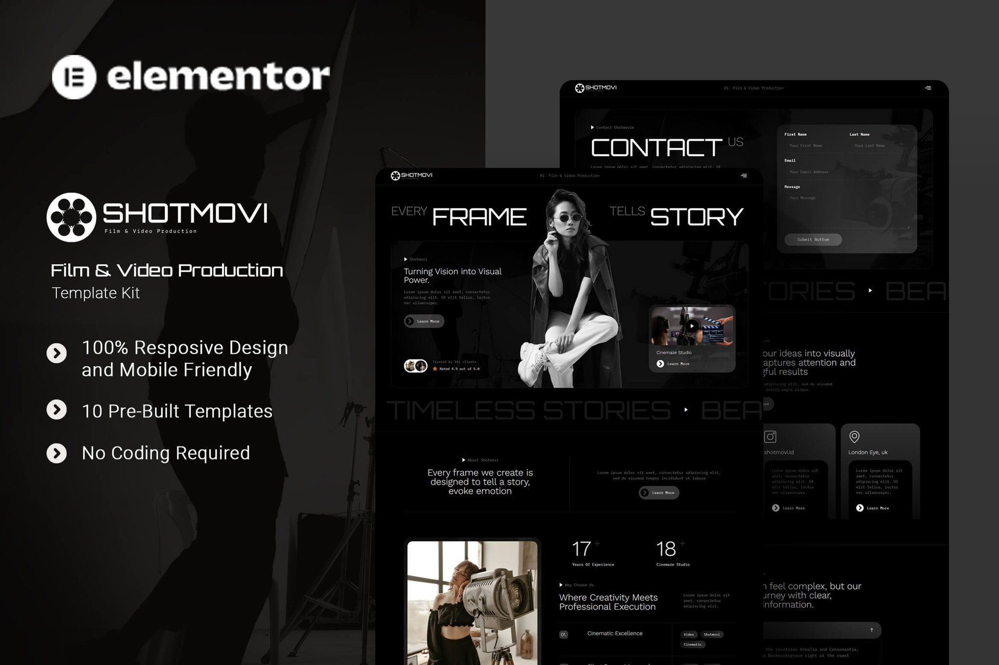 Shotmovi - Film & Video Production Elementor Template Kit