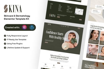 Skina – Skincare & Dermatology Elementor Template Kit