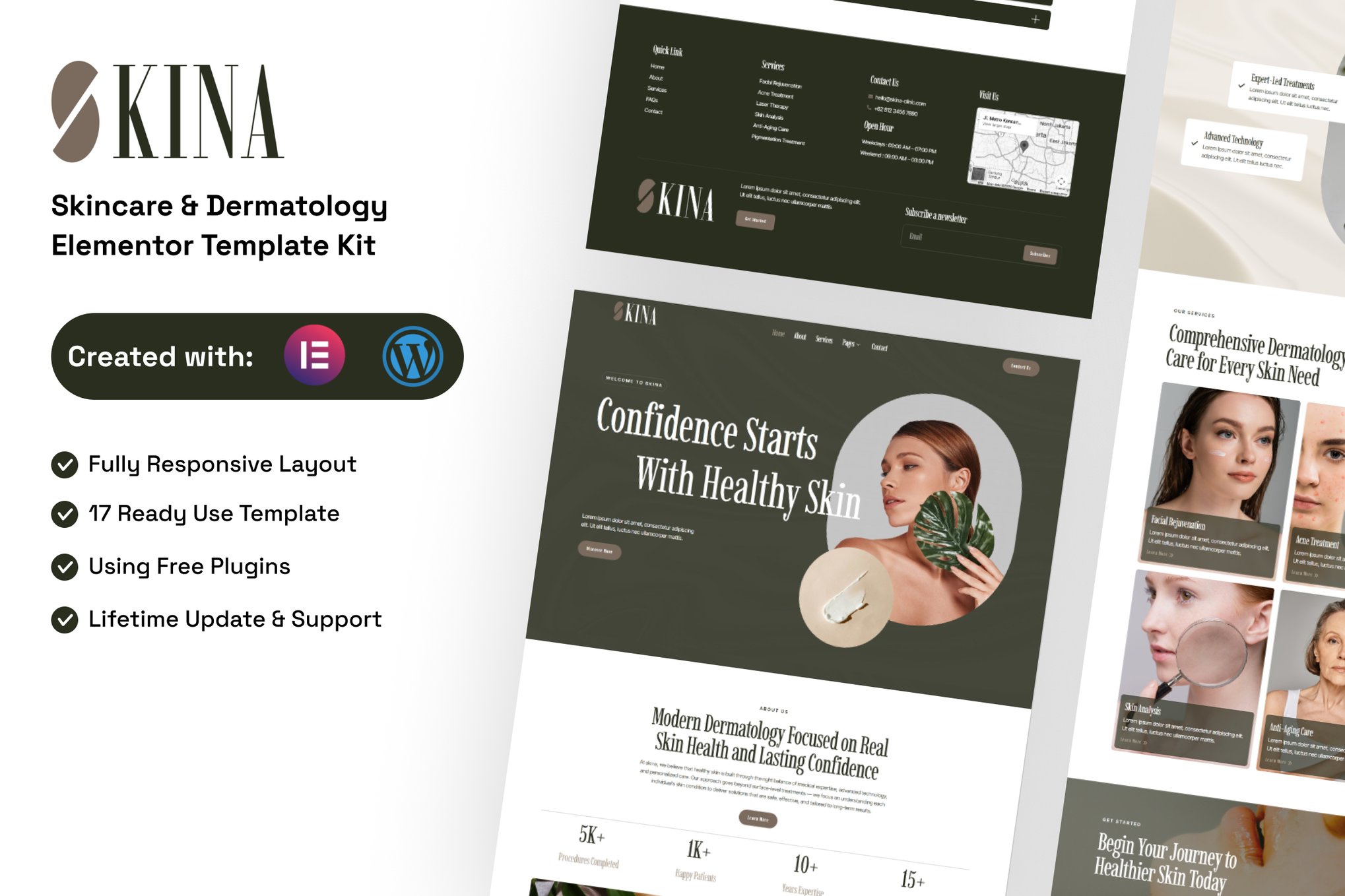 Skina – Skincare & Dermatology Elementor Template Kit