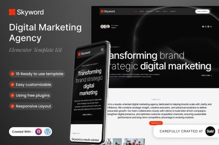 Skyword – Digital Marketing Agency Elementor Template Kit