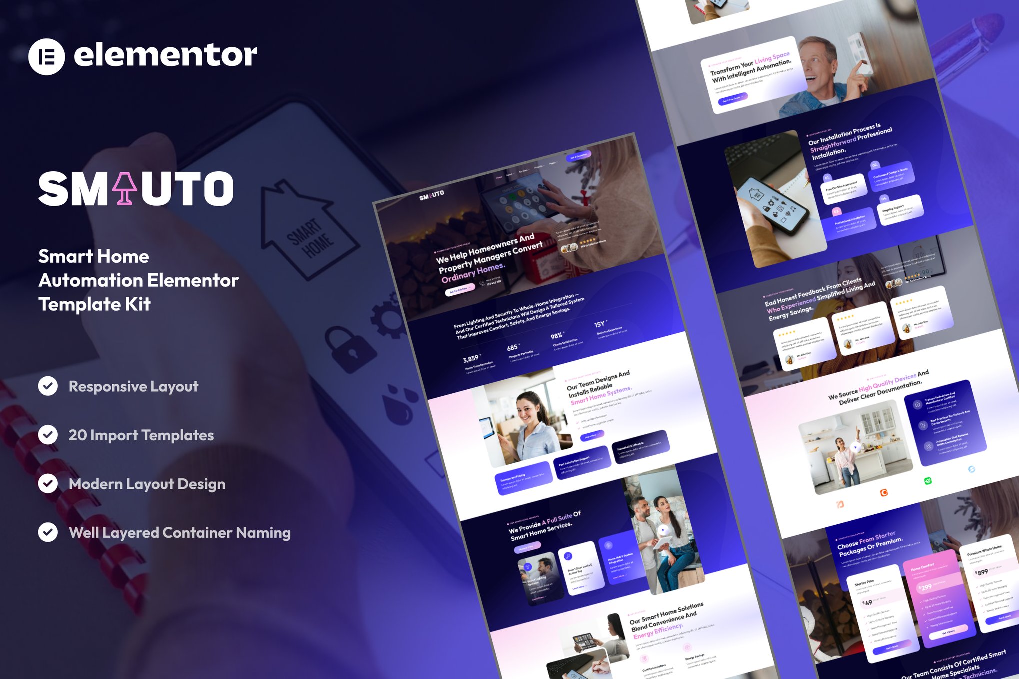 Smauto - Smart Home Automation Elementor Template Kit
