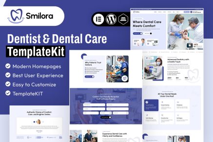 Smilora - Dentist & Dental Care Elementor Template Kit
