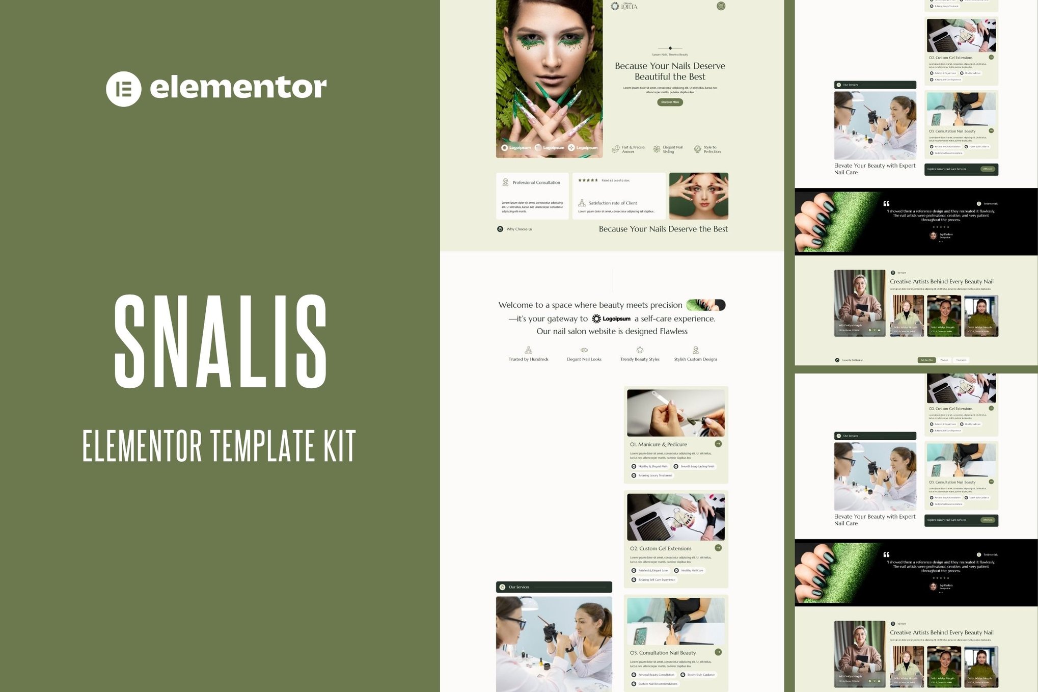 Snalis – Nail Salon & Beauty Care Elementor Template Kit
