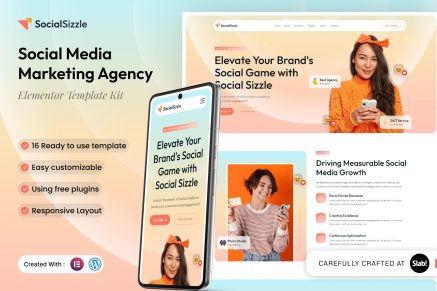 Socialsizzle – Social Media Marketing Agency Elementor Template Kit