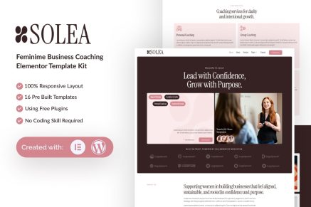 Solea – Feminime Business Coaching Elementor Template Kit