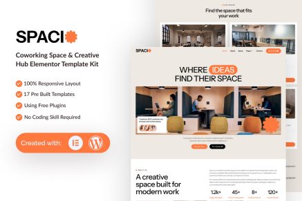 Spacio – Coworking Space & Creative Hub Elementor Template Kit