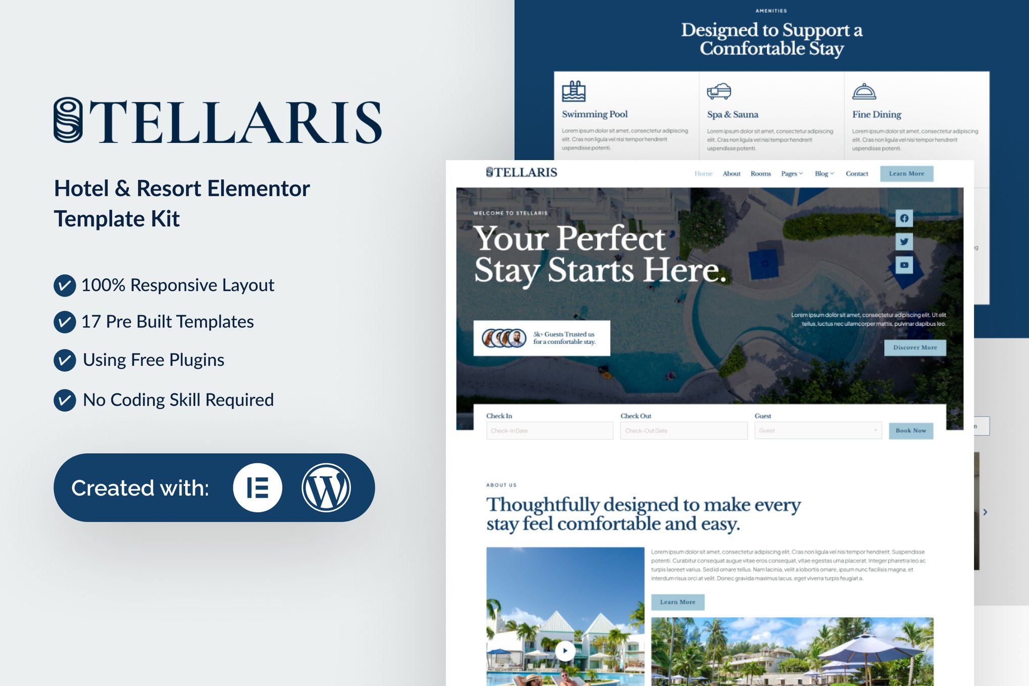 Stellaris - Hotel & Resort Elementor Template Kit