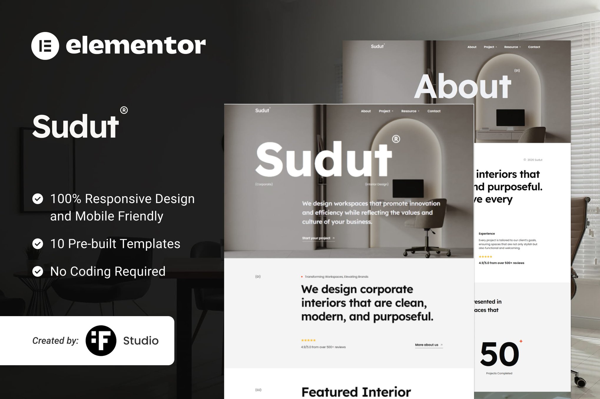 Sudut – Corporate Interior Design Elementor Kit