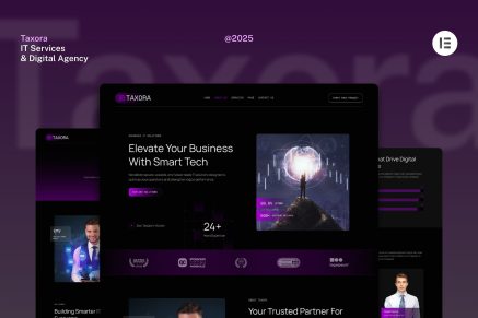 Taxora – Dark IT Services Digital Agency Website Elementor Kit