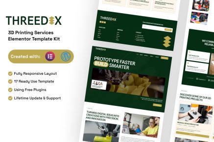 Threedix – 3D Printing Services Elementor Template Kit