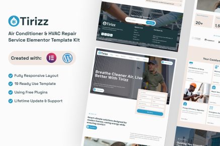 Tirizz – Air Conditioner & HVAC Repair Service Elementor Template Kit
