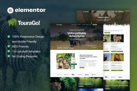 Tourago – Safari & Zoo Elementor Pro Template Kit
