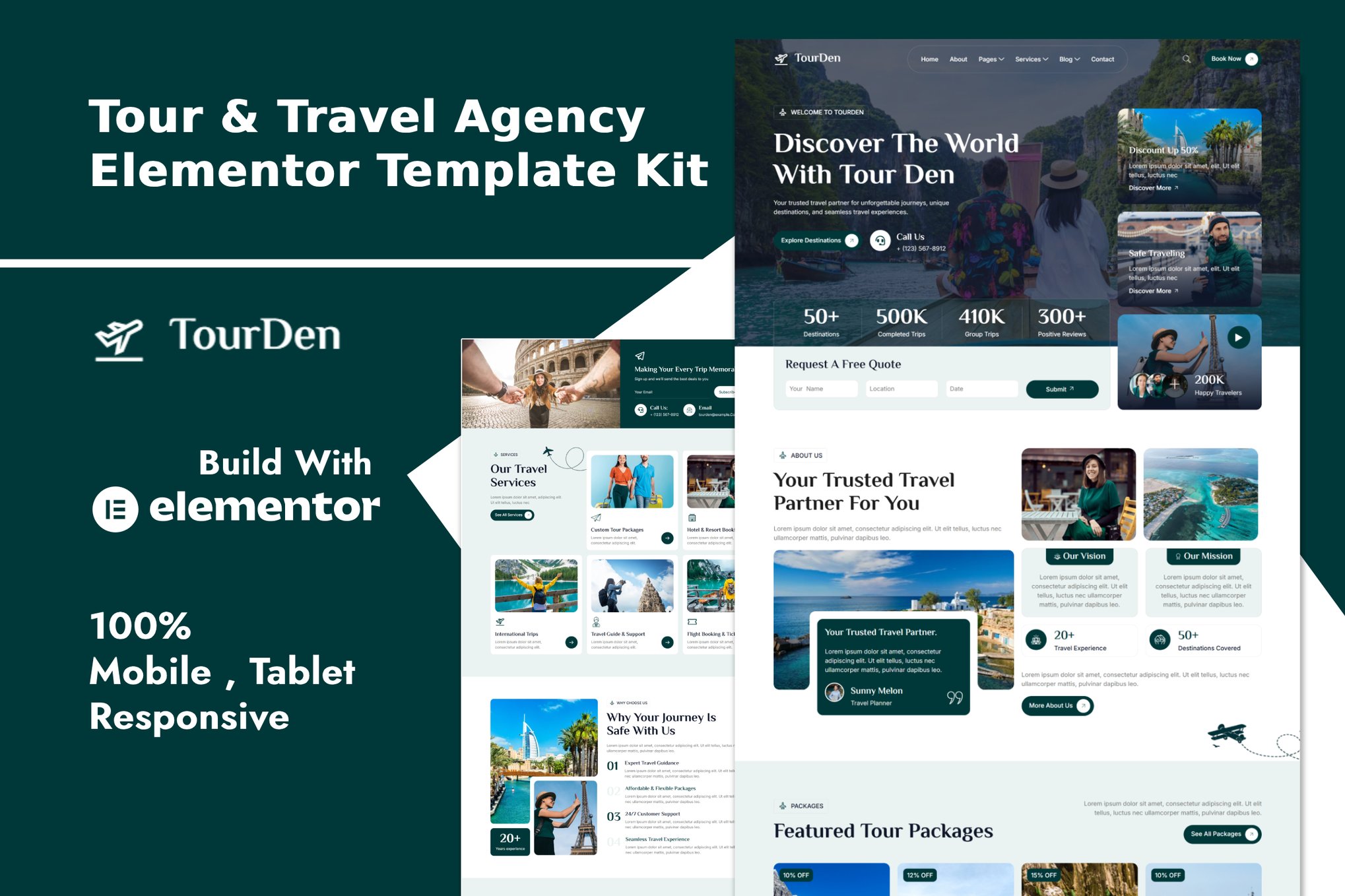 TourDen – Tour & Travel Agency Elementor Template Kit