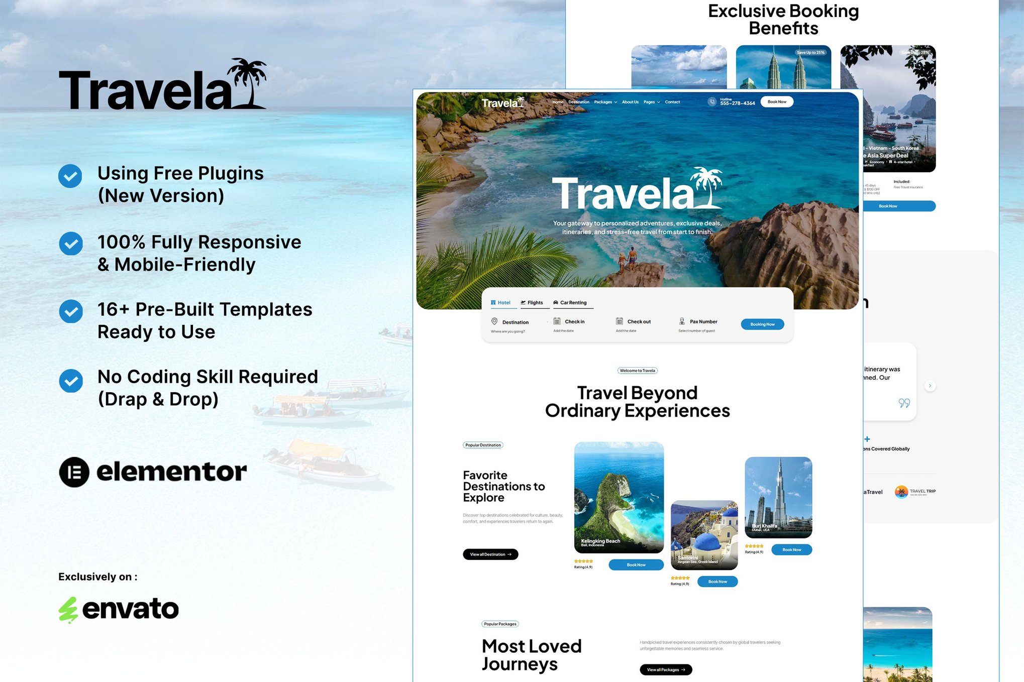 Travela – Travel & Trip Business Elementor Template Kit