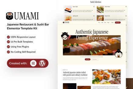 Umami – Japanese Restaurant & Sushi Bar Elementor Template Kit