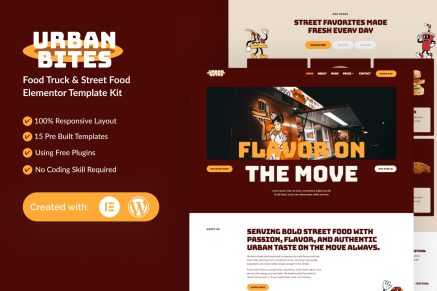 UrbanBites – Food Truck & Street Food Elementor Template Kit