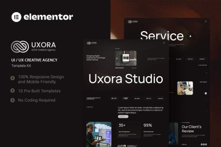 Uxora - UI UX Creative Agency Elementor Template Kit