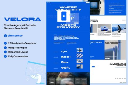 Velora – Creative Agency & Portfolio Elementor Template Kit